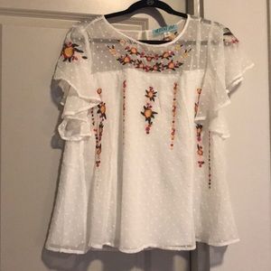 embroidered white blouse